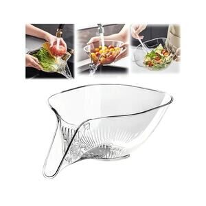 Multi-functional Drain Basket - Fruit Cleaning Bowl with Strainer Container 2PCS